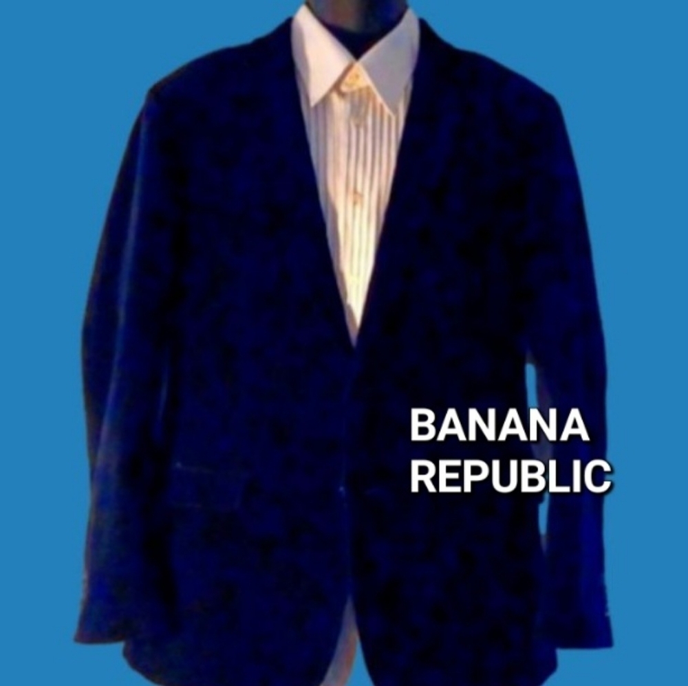 BANANA REPUBLIC 'Tailored Fit' Blue Corduroy Blazer / Sportcoat, 44R - Picture 3 of 9